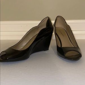 Black Peep Toe Wedge